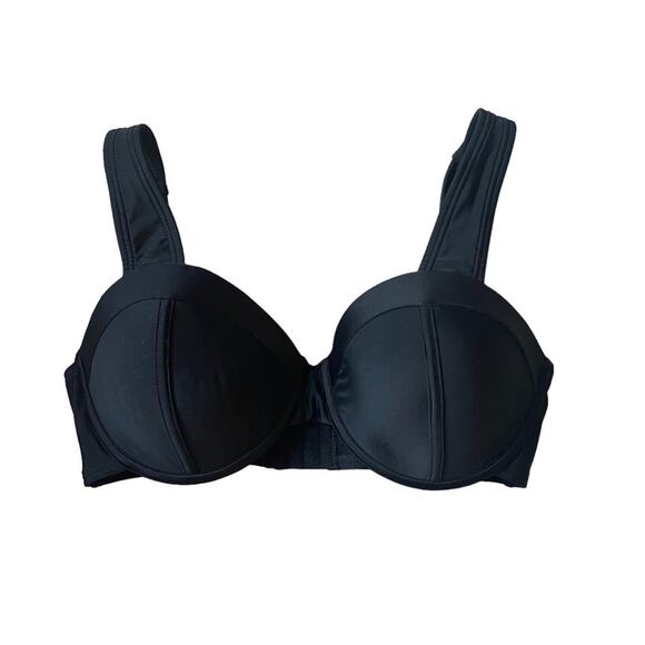 Gabifresh X Swimsuits for All Black Soft Cup Underwire Bikini Top NWT Sz 10 D/DD - Picture 1 of 8